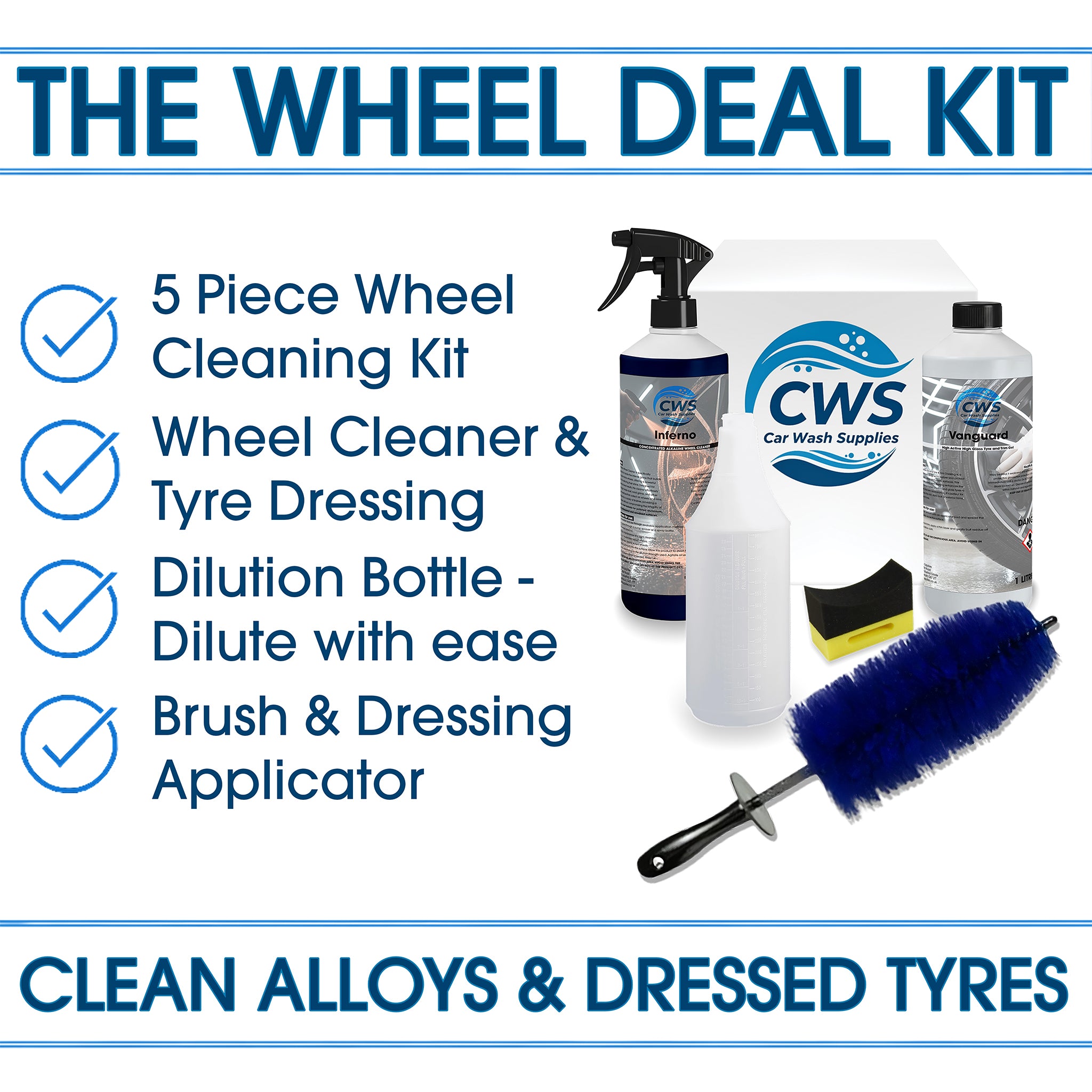 The Wheel Deal Kit - 1 Litre Wheel Clean & Dress Kit